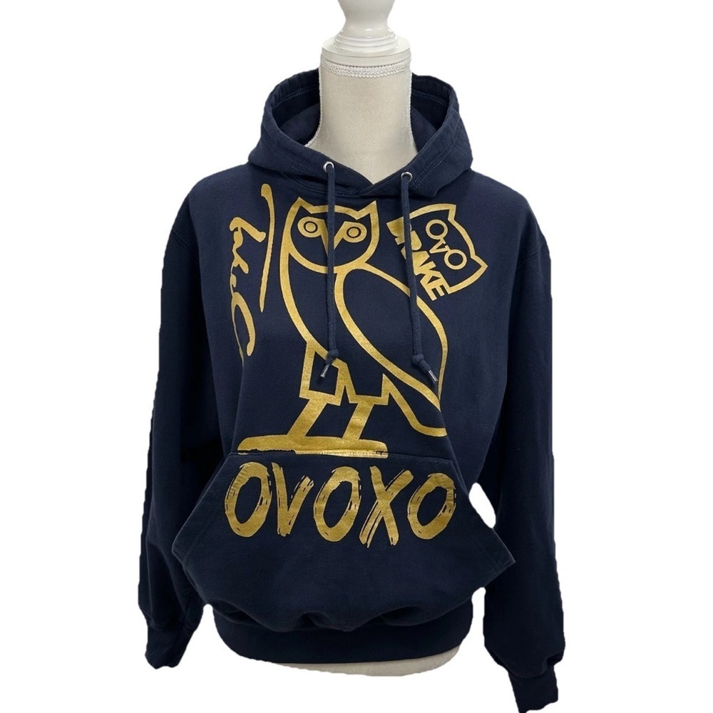 Top Star Black Graphic Hoodie Womens Large Mid Pocket Thick Blend Cotton